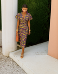 Women's Elegant Pleated Midi Dress
