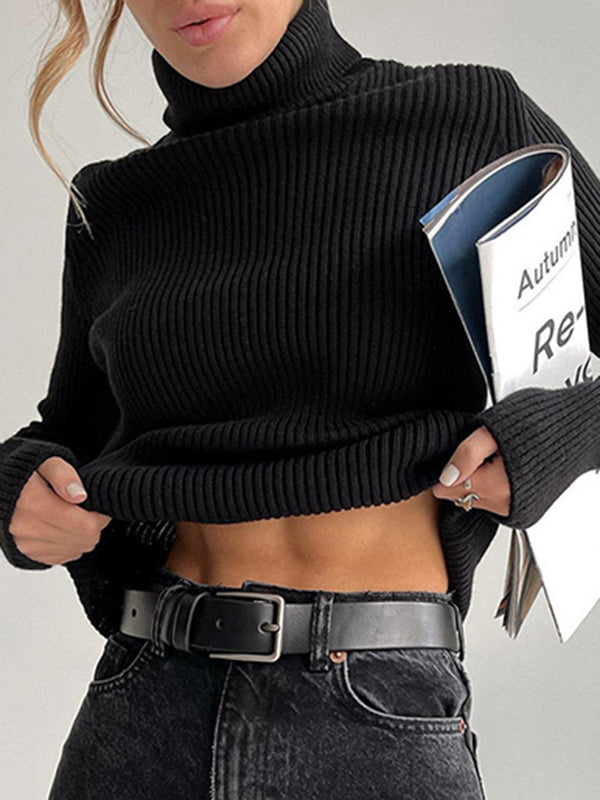 Women's Casual Ribbed Turtleneck Sweater