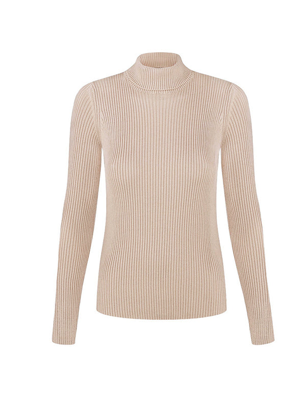 Women's Casual Ribbed Turtleneck Sweater