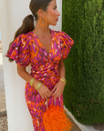 Women's Elegant Pleated Midi Dress